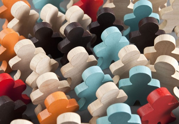 Small multi colored peg people